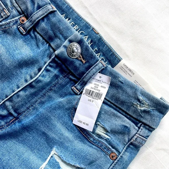 🦅 NWT American Eagle Curvy Hi-Rise Super-Stretch Shortie | Size 0/25W 🦅 - Picture 4 of 6